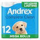 image 1 of Andrex Complete Clean Toilet Tissue Mega Rolls 12 Pack