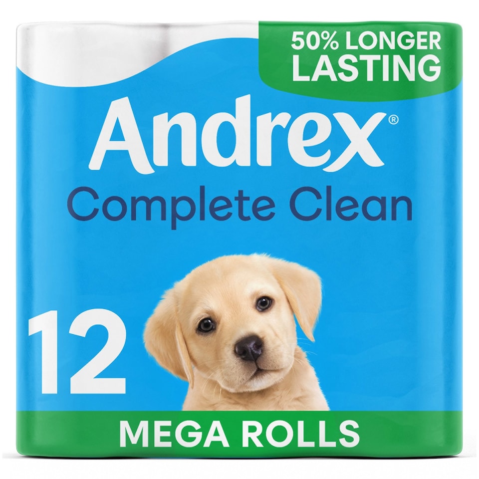 image 1 of Andrex Complete Clean Toilet Tissue Mega Rolls 12 Pack