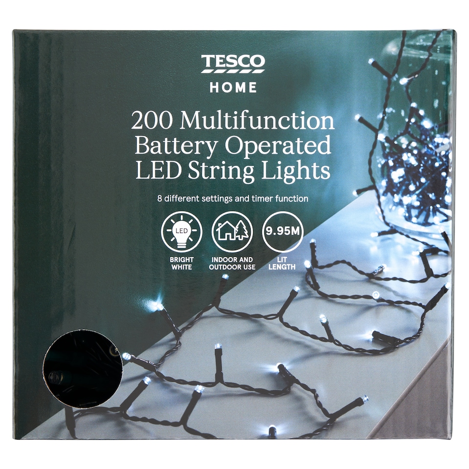 obrázok 1 z Tesco Home Svetelná reťaz 200 LED studená biela s časovačom