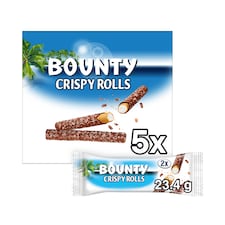 Bounty Milk Chocolate Crispy Rolls 5 pack 117g