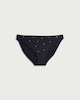 image 4 of F&F Embellished High Leg Bikini Bottoms in Black