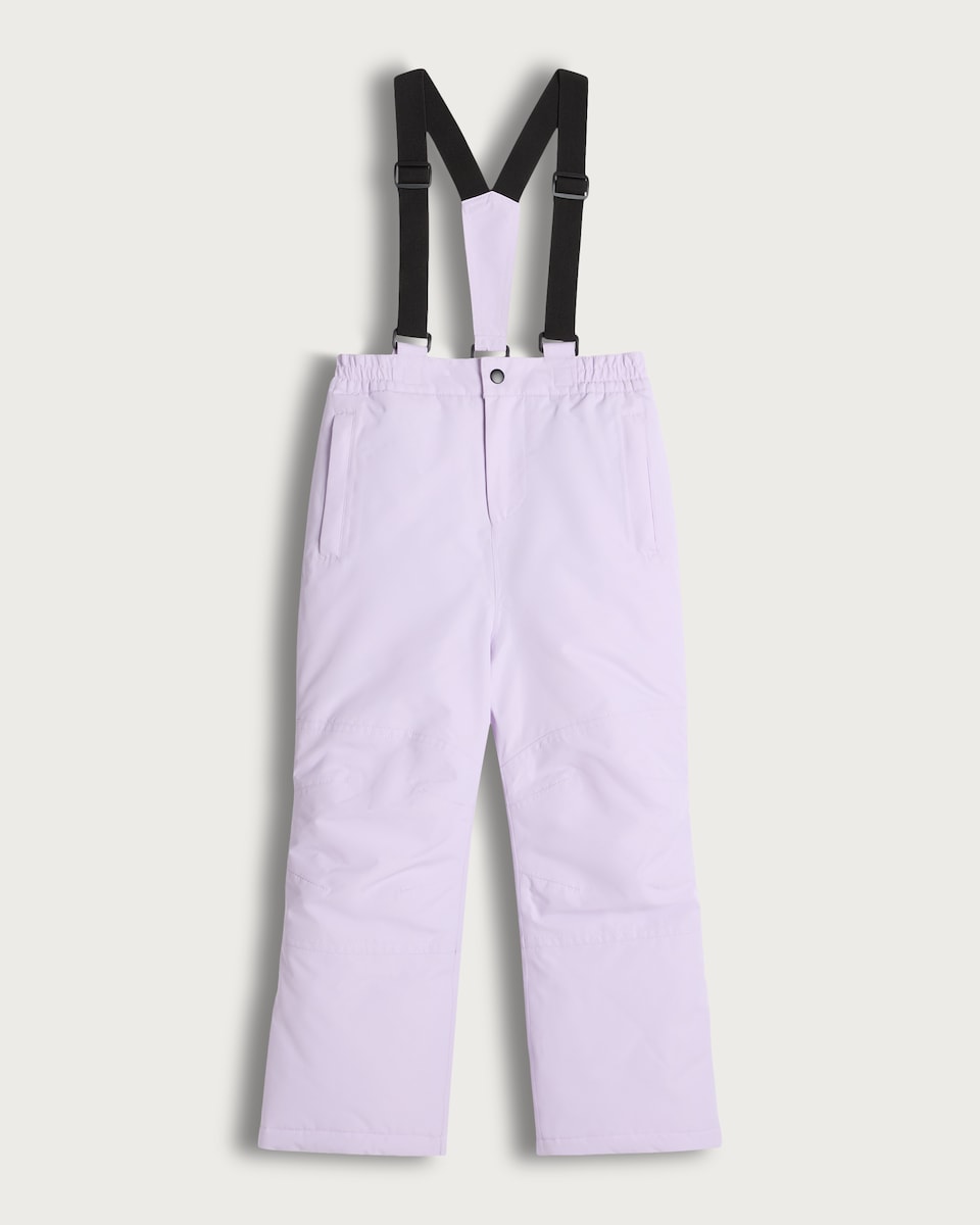 image 1 of F&F Girls Elasticated Strap Salopettes in Purple
