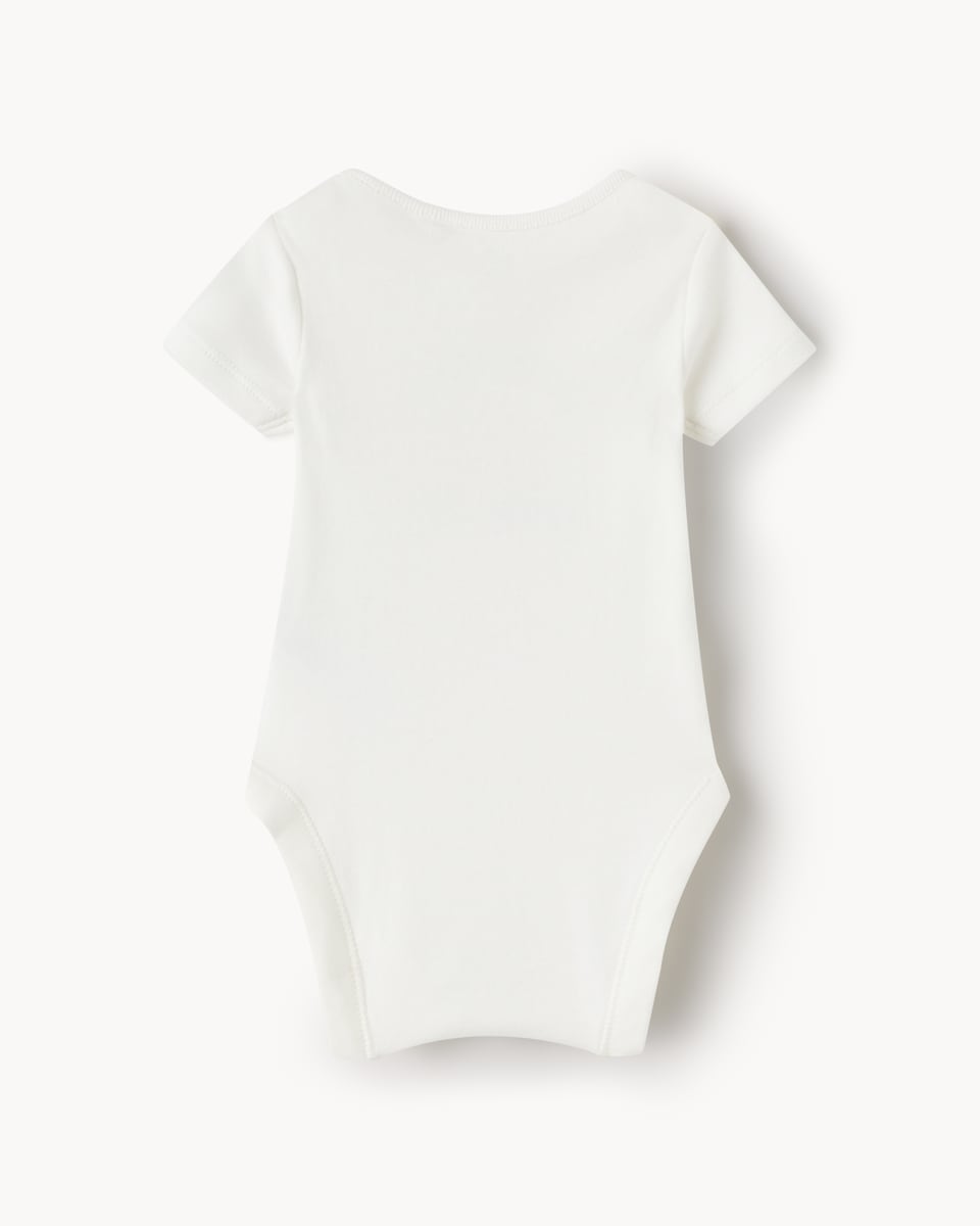 image 1 of F&F Baby Pure Cotton Uncle's Little Cutie Pie Bodysuit in Ecru