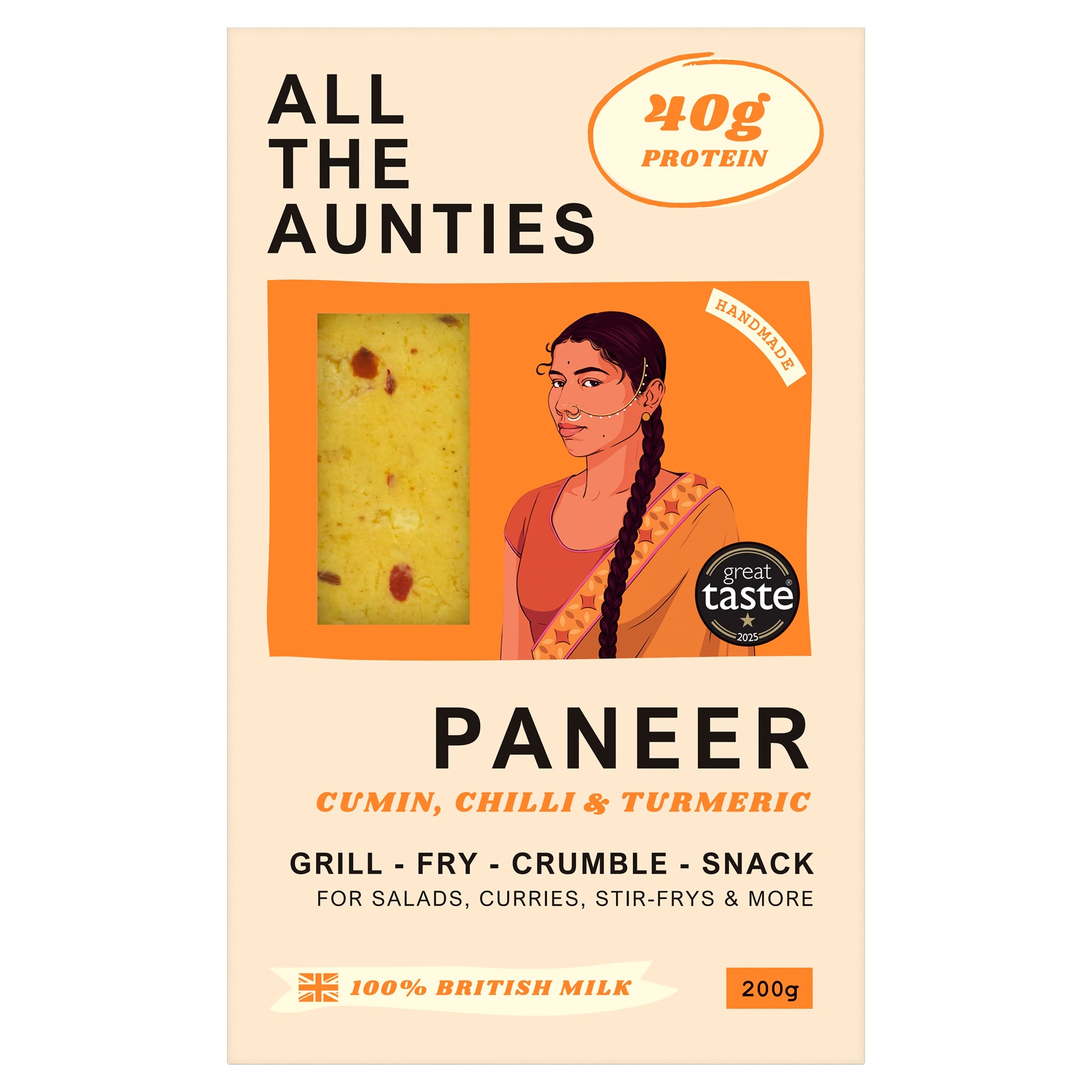 All The Aunties Cumin, Chilli & Turmeric Paneer 200g