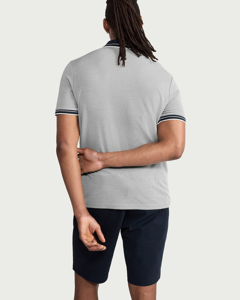 image 1 of F&F Modal Rich Textured Polo Shirt in Navy