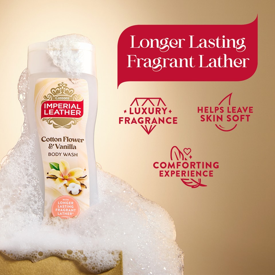 image 1 of IMPERIAL LEATHER COTTON FLOWER & VANILLA BODY WASH 235ML