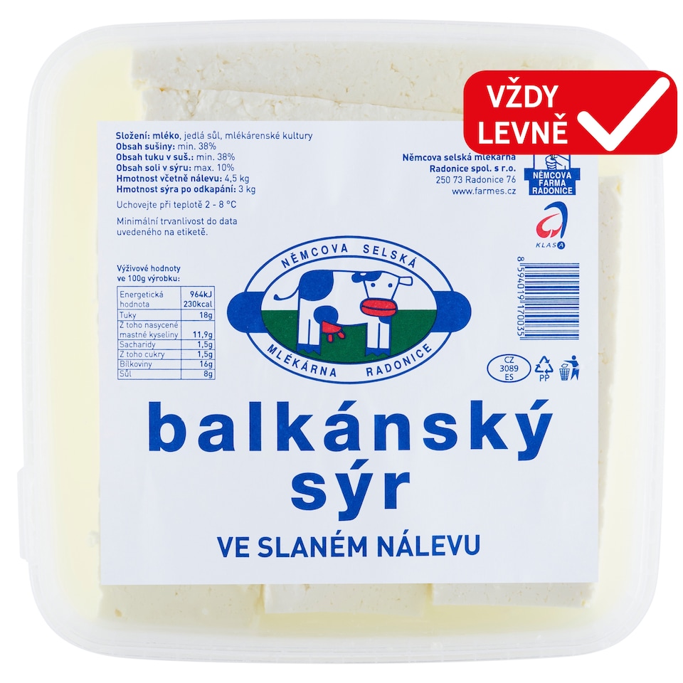 Obrázek 1 pro produkt Balkánský sýr ve slaném nálevu