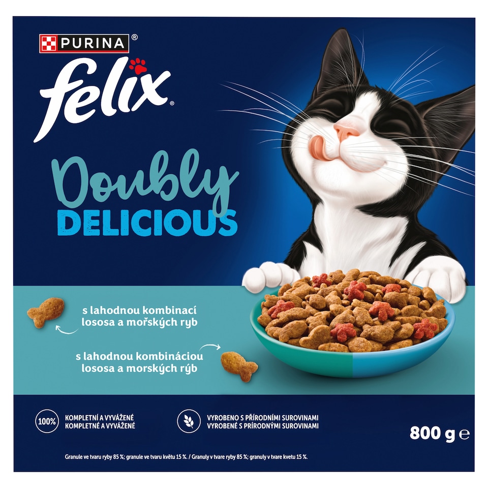 Felix Doubly Delicious s lahodnou kombinací lososa a mořských ryb, bohaté na červenou řepu 800g