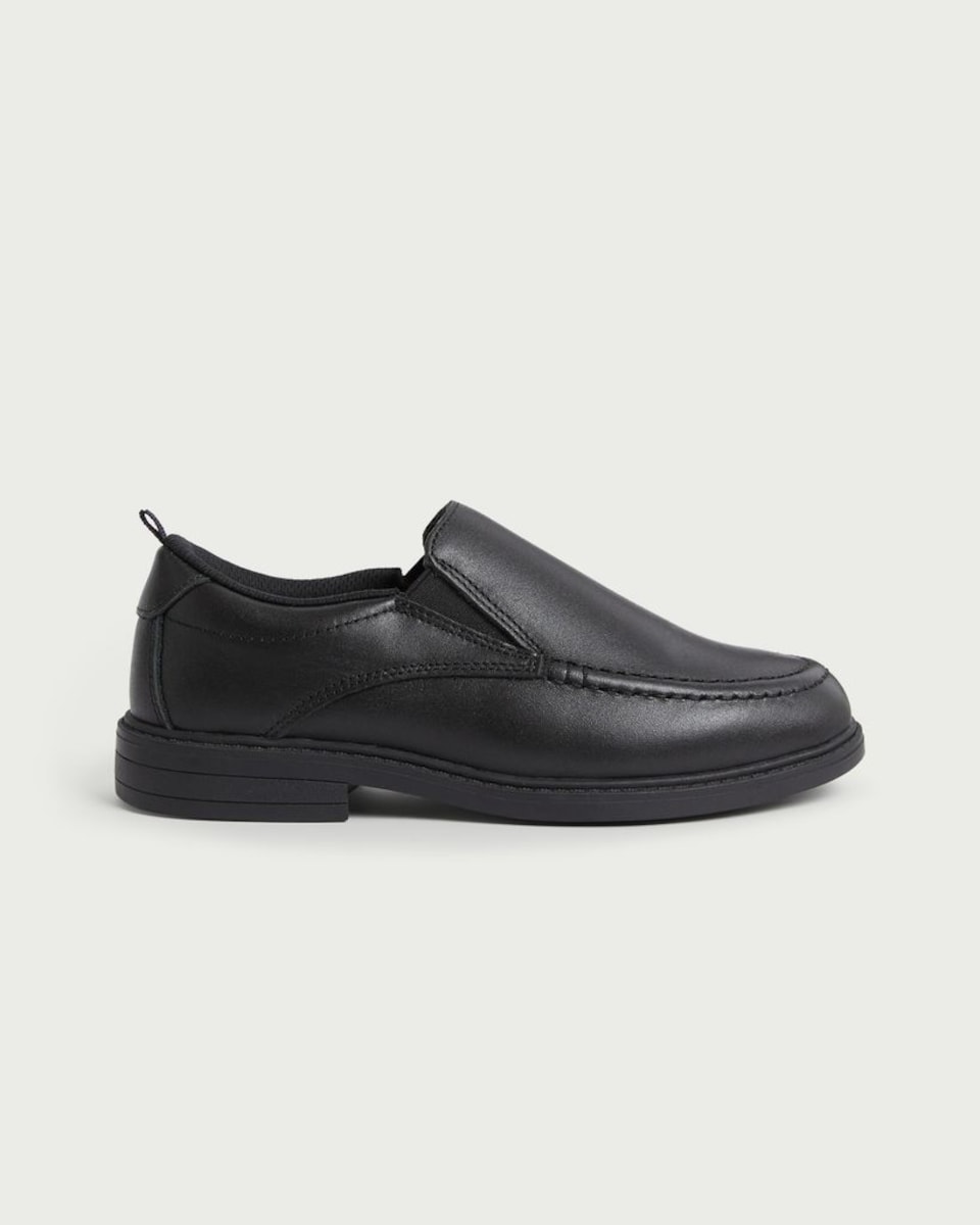 image 1 of F&F School Boys Leather Loafers in Black