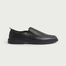 F&F School Boys Leather Loafers in Black