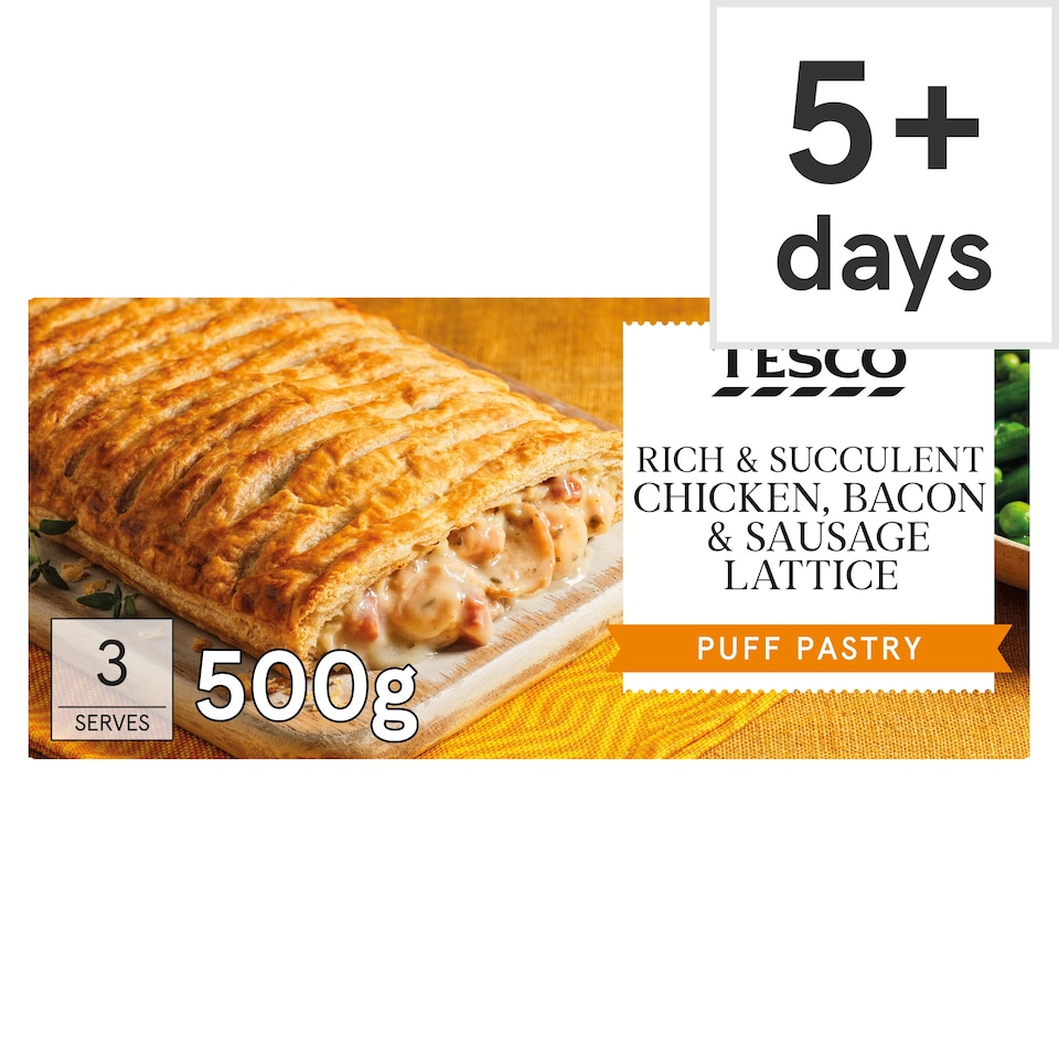 Tesco Chicken Bacon & Sausage Lattice Bar 500g