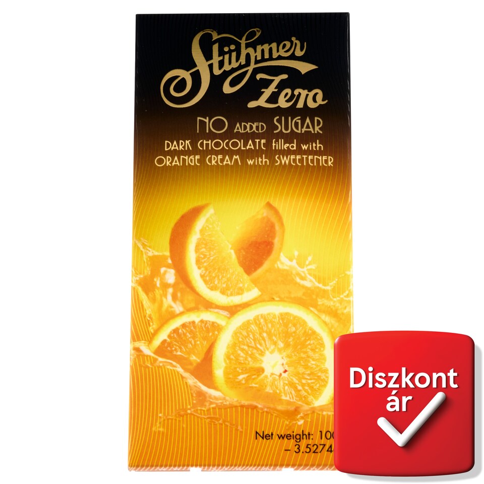 Stühmer narancsos krémmel töltött étcsokoládé édesítőszerrel 100 g