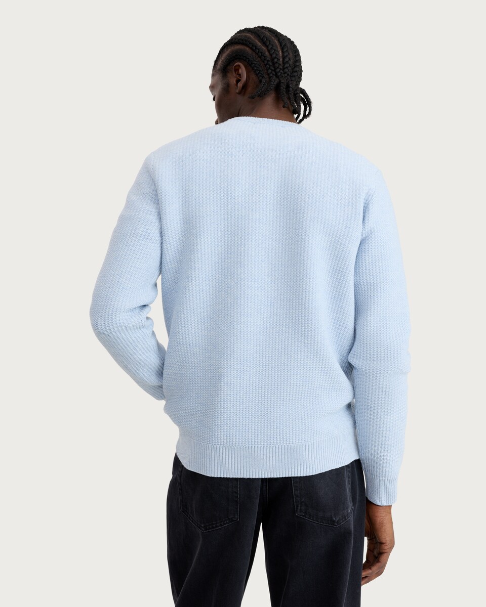 image 1 of F&F Knitted Ribbed Crew Neck Jumper in Blue