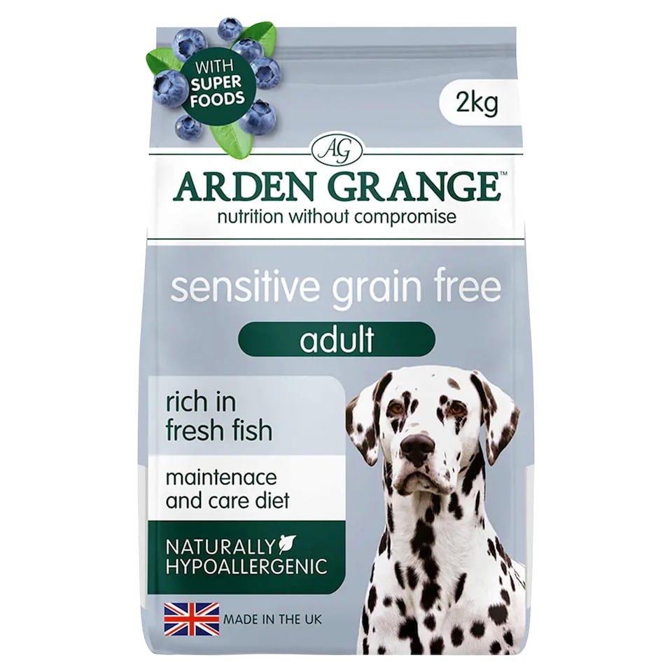 Arden Grange Sensitive Adult Dog Food grain free fresh ocean white fish & potato 2kg