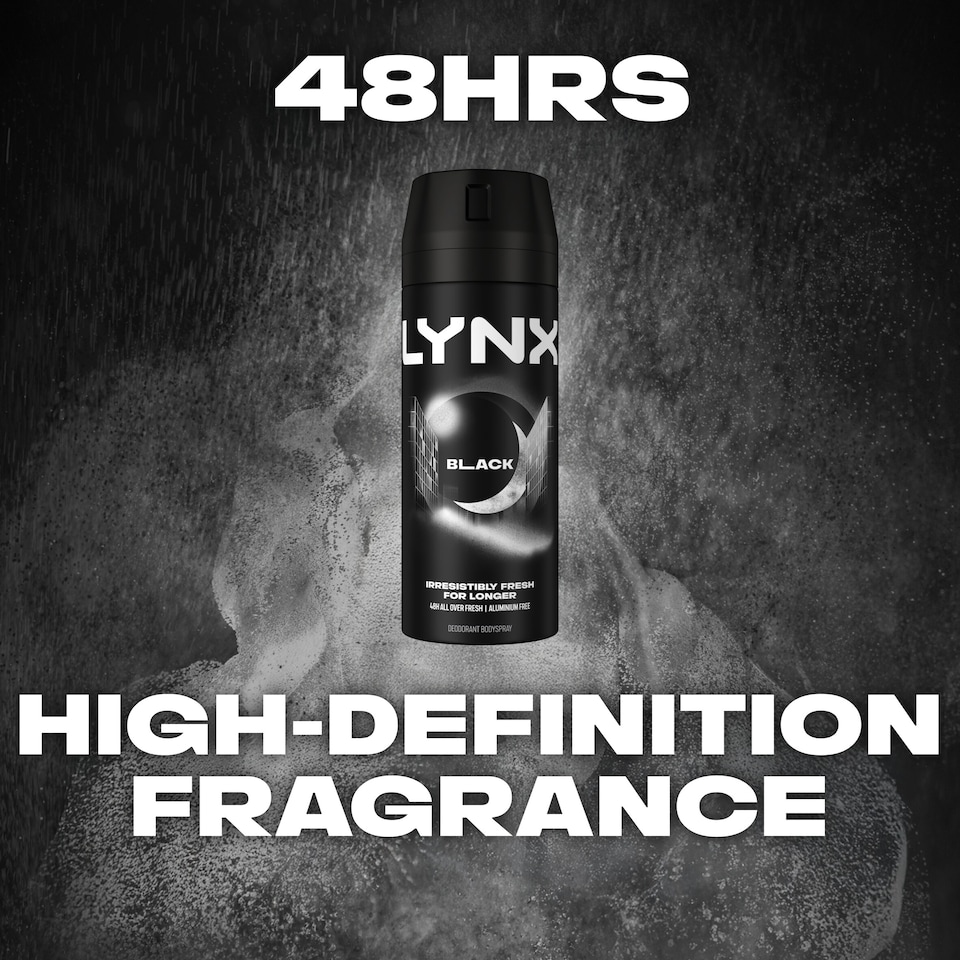 image 1 of Lynx Black 48h Deodorant Bodyspray for Men 150ml