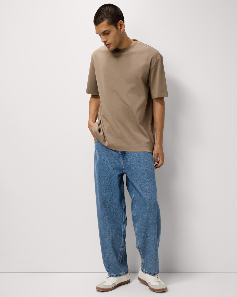 image 1 of F&F Barrel Leg Jeans in Blue