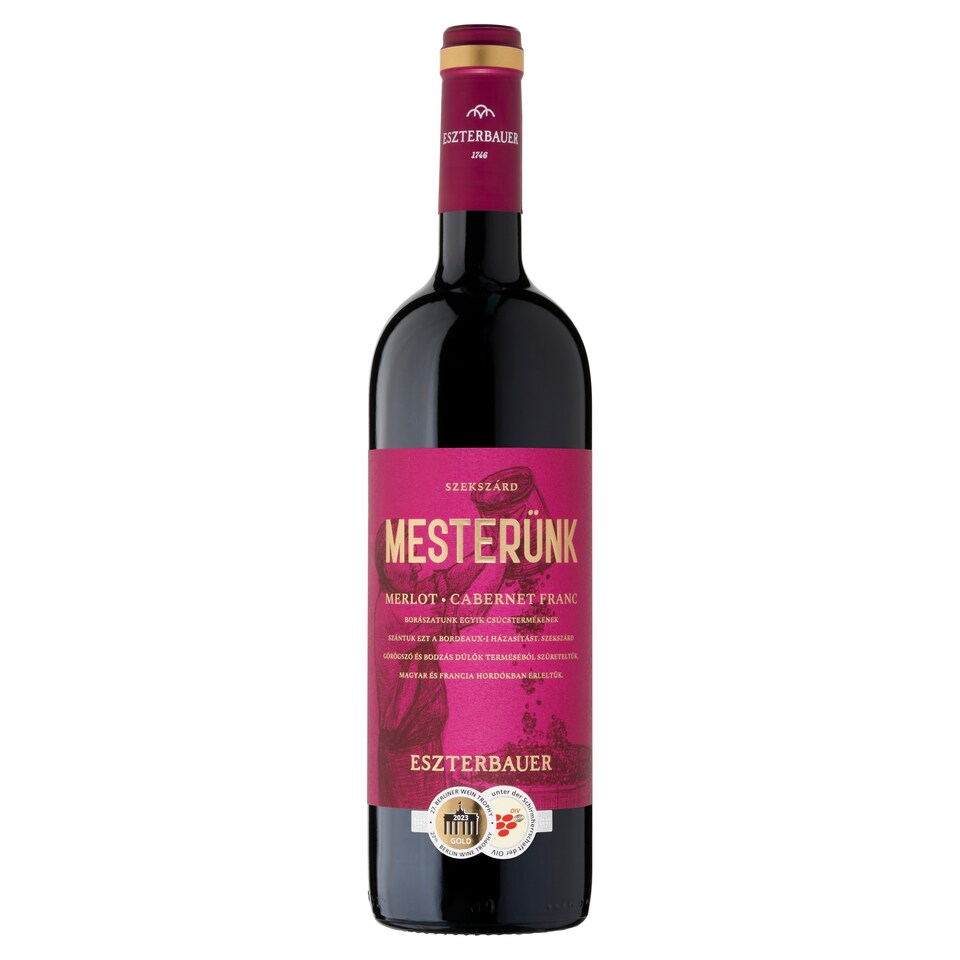 Eszterbauer Mesterünk Szekszárdi Merlot-Cabernet Franc száraz vörösbor 14,5% 0,75 l