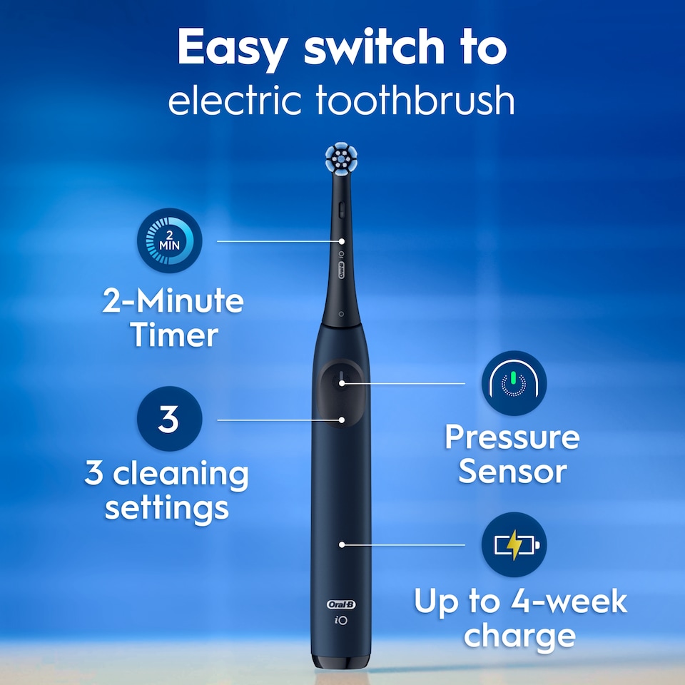 image 1 of Oral-B iO2 Series Ocean Blue Electric Toothbrush & Travel Case Limited Edition