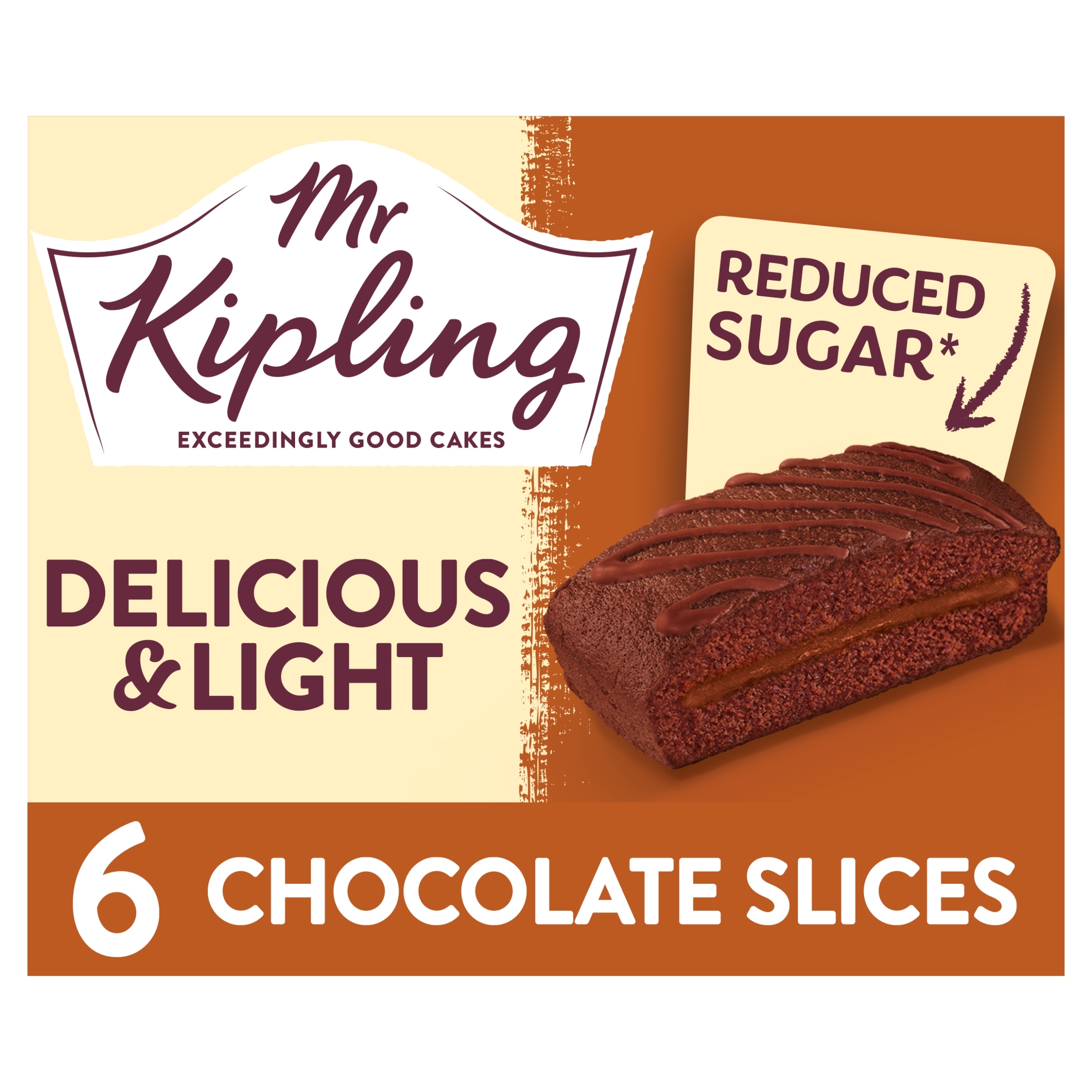 Mr Kipling Reduced Sugar Chocolate Cake Slices 6 pack