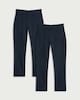 image 4 of F&F School Girls 2-Pack Regular Fit Trousers in Navy