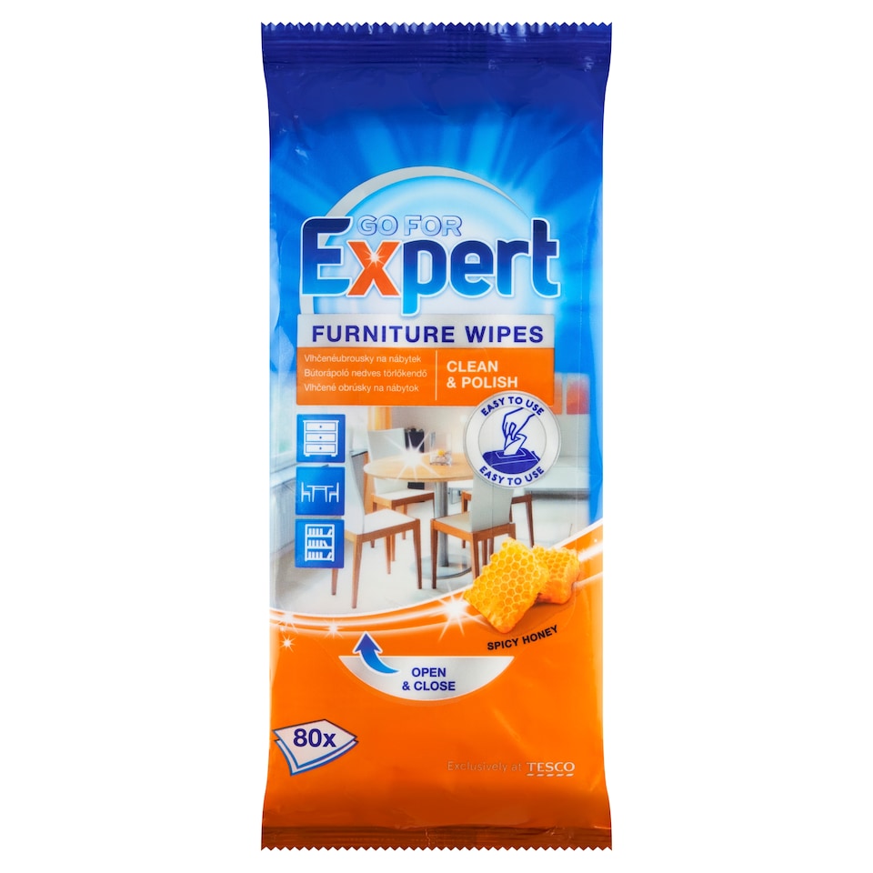 Go for Expert Spicy Honey vlhčené ubrousky na nábytek 80 ks