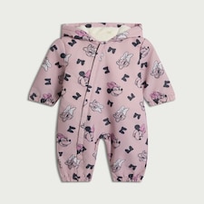 Disney Minnie Mouse Print Puddlesuit in Lilac