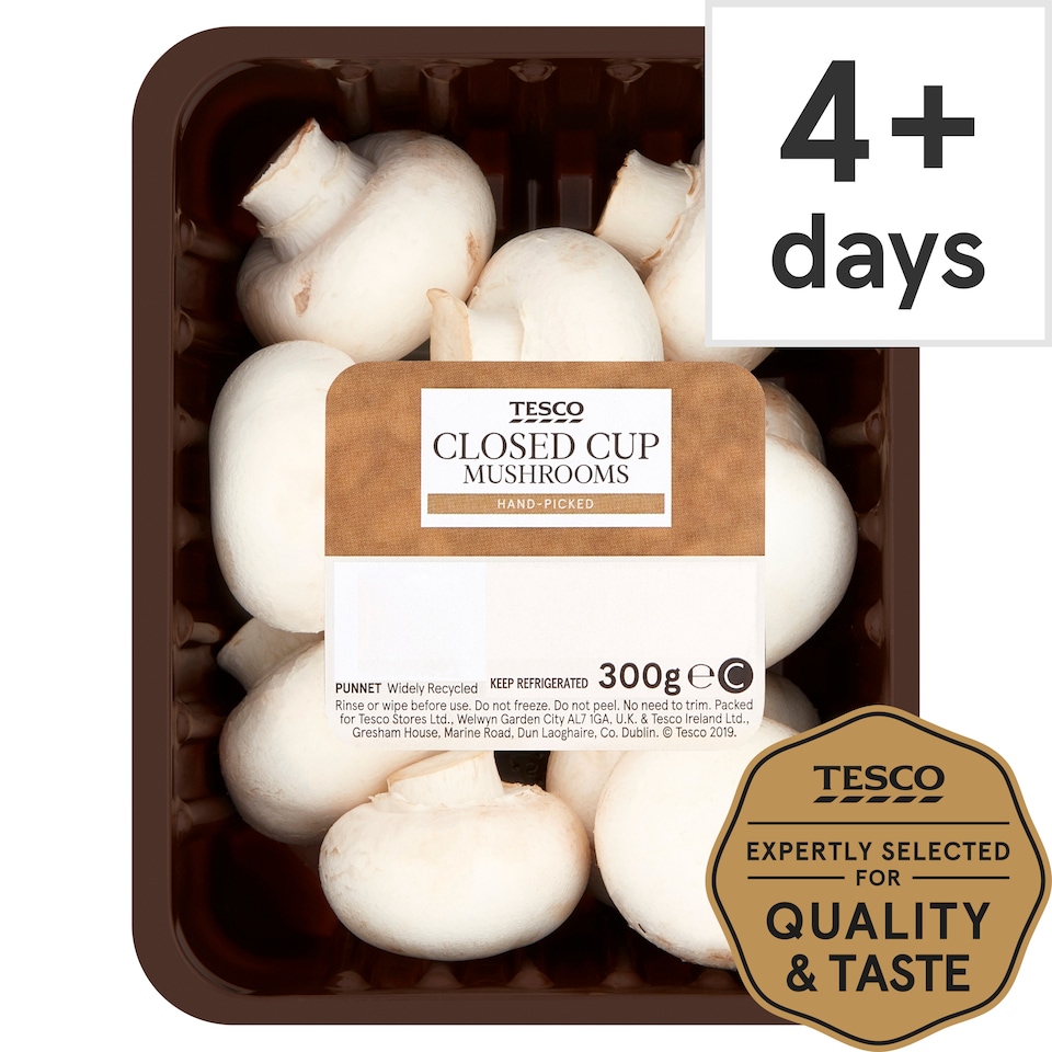 Tesco Closed Cup Mushrooms 300G (C)