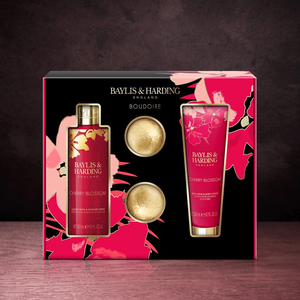 image 1 of Baylis & Harding Boudiore Cherry Blossom Bathing Gift Set