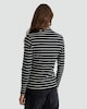 image 3 of F&F Cotton Rich Stripe Print High Neck Top in Multi Black White