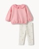 image 1 of F&F Baby 2-Piece Cotton Rich Set in Pink