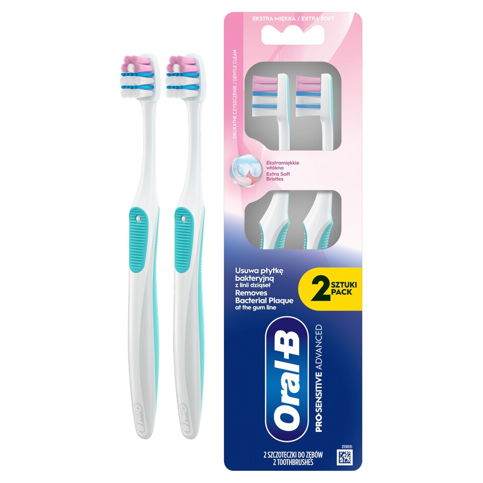 Obrázek 1 pro produkt Oral-B Pro-Sensi Advanced Kartáček – Odstraňuje Bakterie Způsobující Plak – Extra Měkká Vlákna, 2