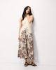 image 2 of The F&F Edit Palm Print Halterneck Midi Dress in Multi Red