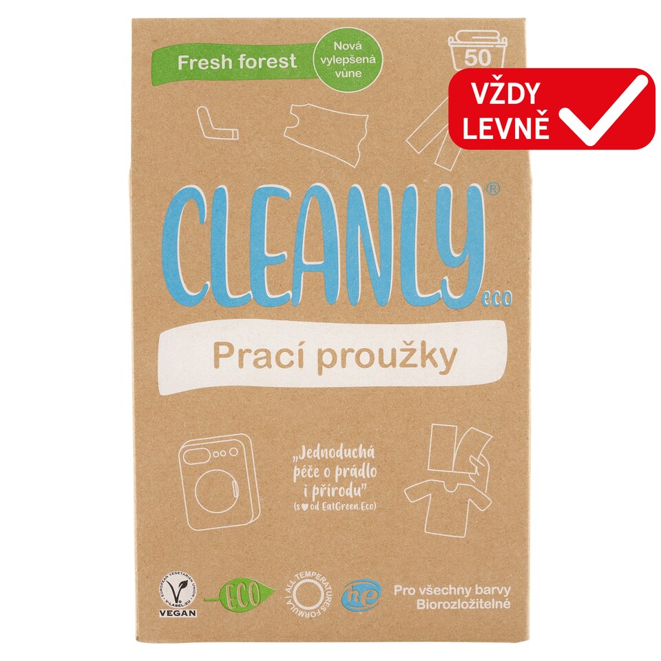 Obrázek 1 pro produkt Cleanly Eco Fresh Forest prací proužky 50 praní 50 ks