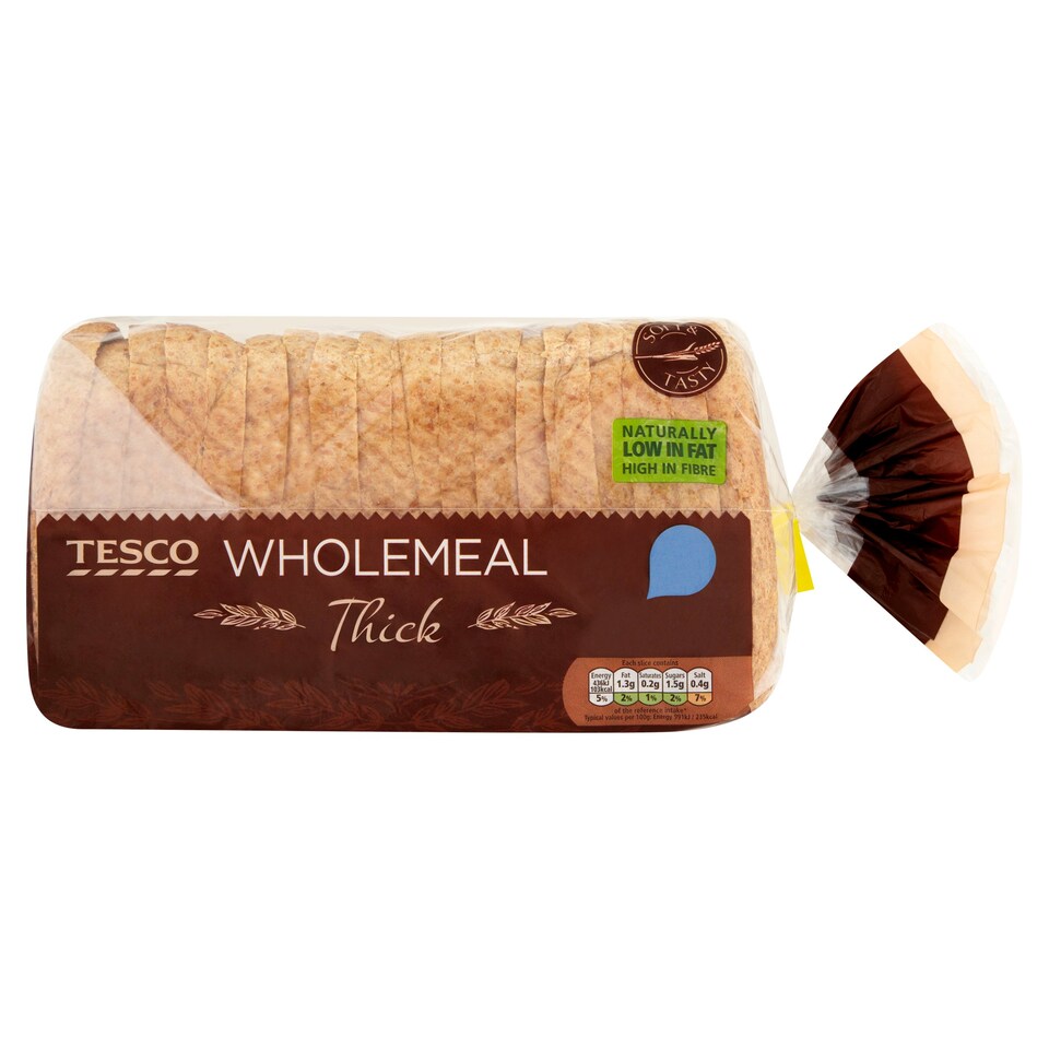 TESCO WHOLEMEAL THICK BREAD 800G