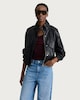 image 2 of F&F Faux Leather Funnel Neck Jacket in Black
