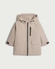 image 4 of F&F Boys Zip Up Hooded Parka in Stone