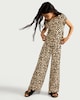 image 2 of F&F Girls 2-Piece Textured Leopard Print Top and Trousers Set in Multi