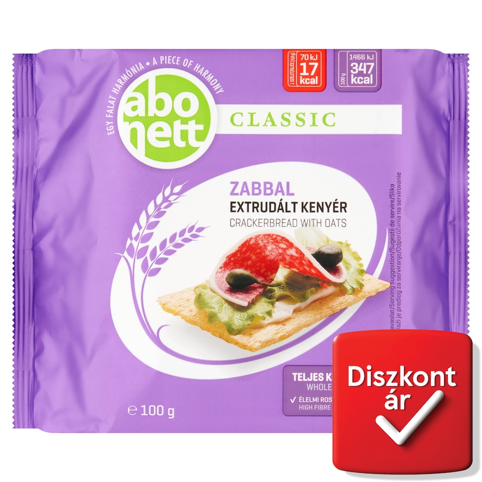 Abonett Classic extrudált kenyér zabbal 100 g  1. kép
