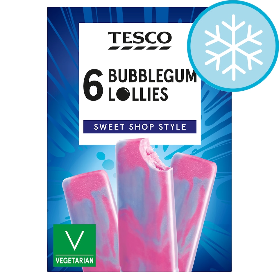 Tesco Bubblegum Lollies 6X55ml
