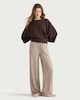 image 1 of F&F Cotton Rich Batwing Sleeved Jumper in Brown