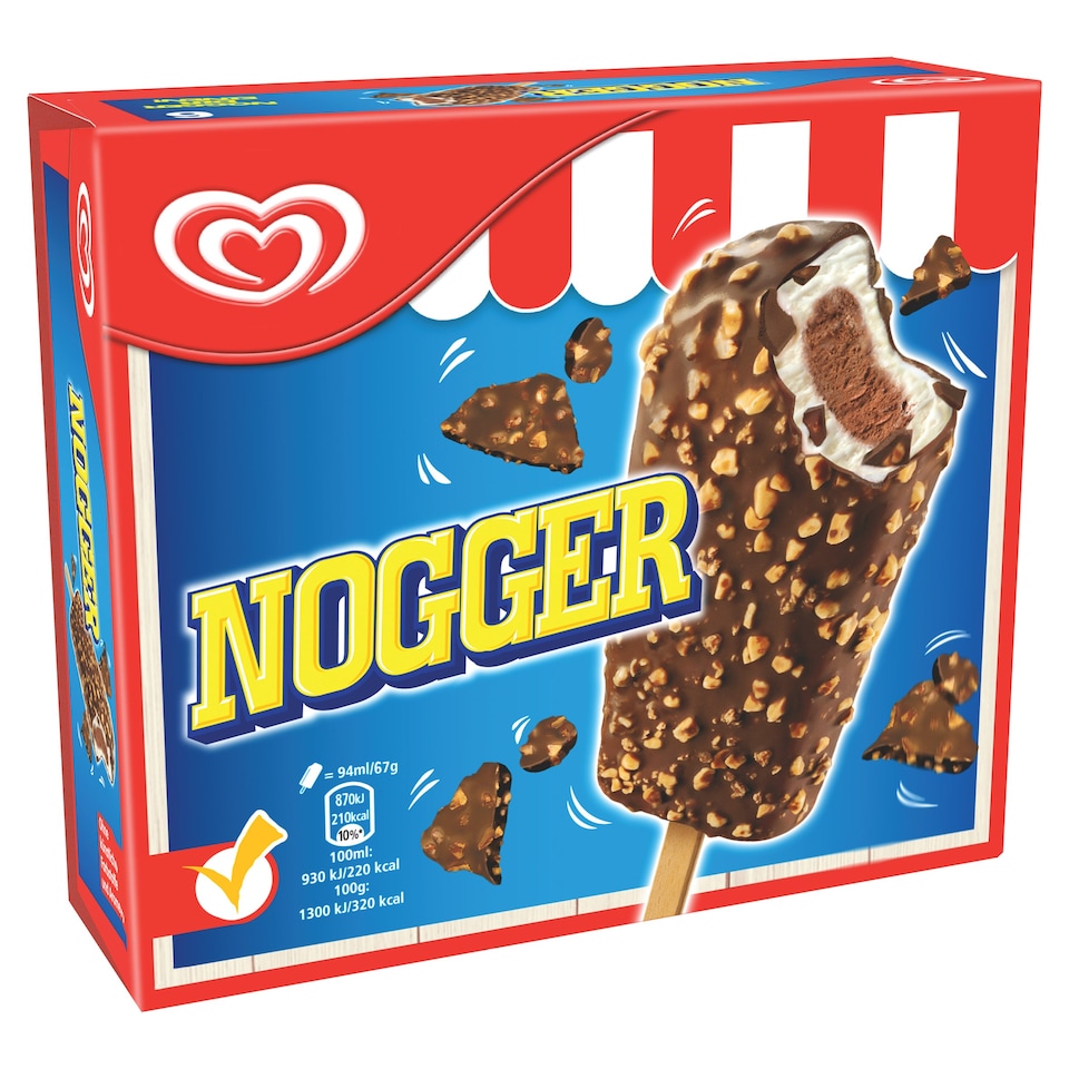 Nogger Multipack Ice Cream Vanilla-Chocolate 6 x 94 ml