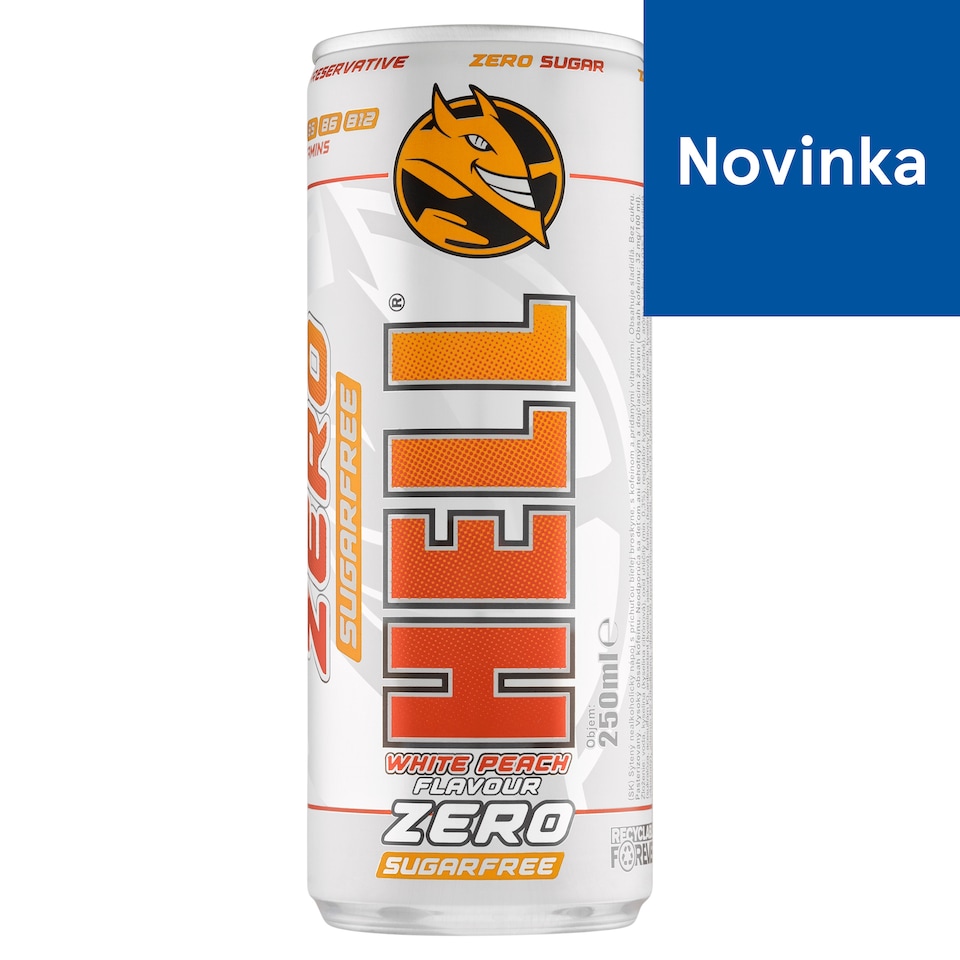 obrázok 1 z Hell Zero White Peach sýtený nealkoholický nápoj 250 ml