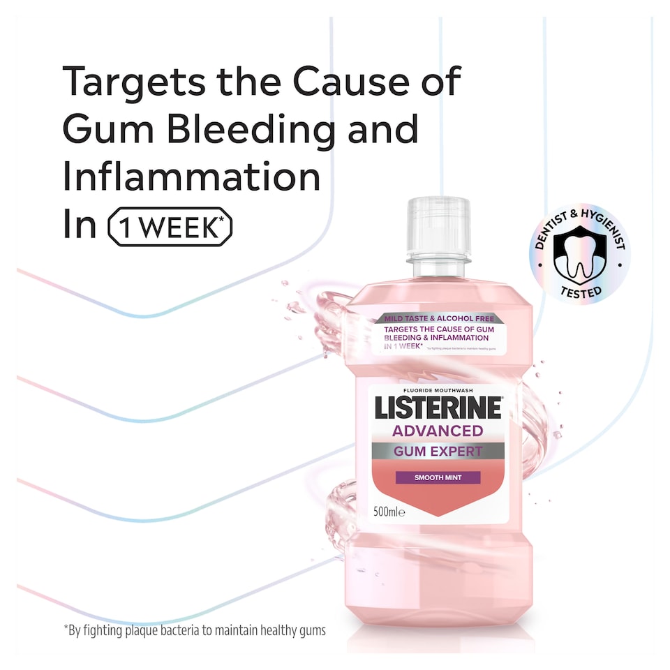 image 1 of Listerine Advanced Gum Expert Alcohol Free Smooth Mint 500ml