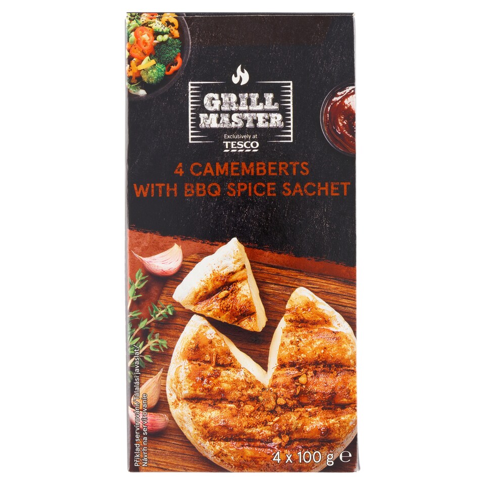 Tesco Grill Master Camembert with BBQ Spice Sachet 4 x 100g