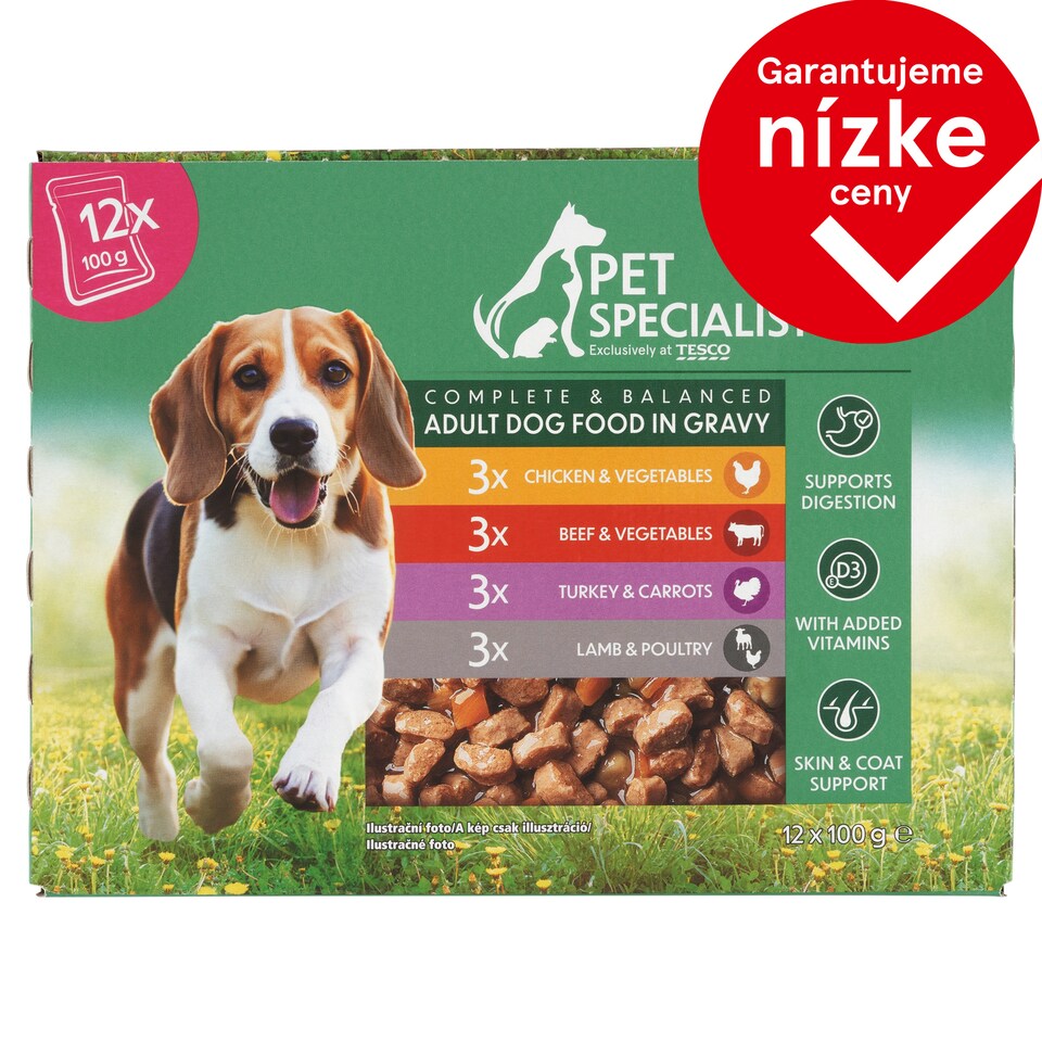 Pet Specialist Kompletné krmivo pre dospelé psy v omáčke 12 x 100 g (1200 g)