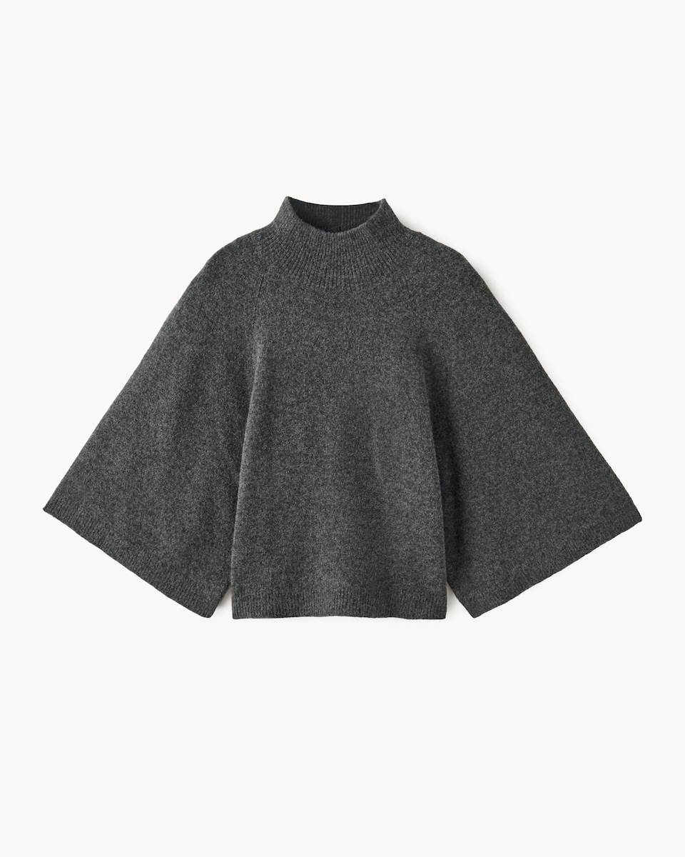 image 1 of F&F Turtle Neck Wide Sleeve Jumper in Grey