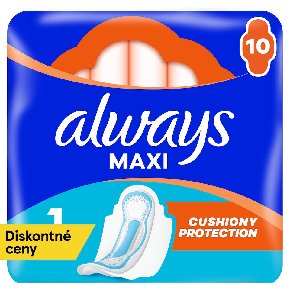 obrázok 1 z Always Maxi Normal Hygienické Vložky (veľkosť 1) S Krídelkami 10 Vložky