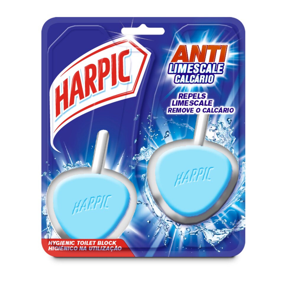 image 1 of Harpic Hygienic Remover Toilet Block Limescale 2X40g