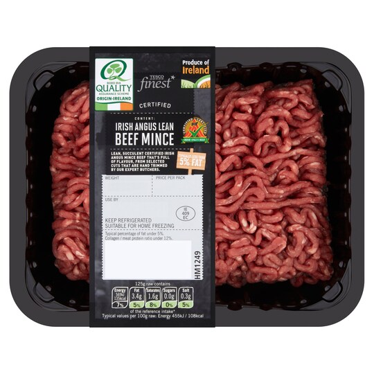 Tesco Finest Irish Lean Beef Mince 5 Fat 500G Tesco Groceries