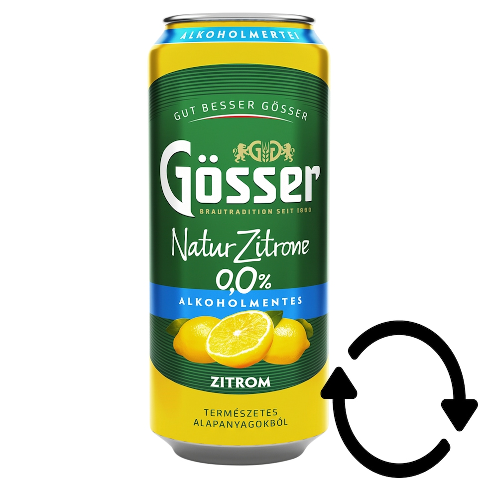 Gösser Natur Zitrone citromos alkoholmentes sörital 0,0% 500 ml
